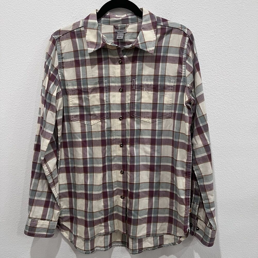 Carhartt Women's Fairview Plaid Shirt Size M 8/10 Preppy Workwear Gorpcore